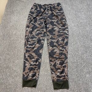 Tapout Mens Camo Joggers Athletic Training Pants Green Brown Striped Camouflage